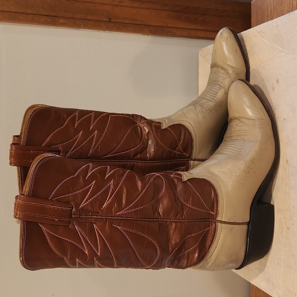 TONY Lama Women's Leather Ywo Tone Cowboy Boots - Picture 5 of 15